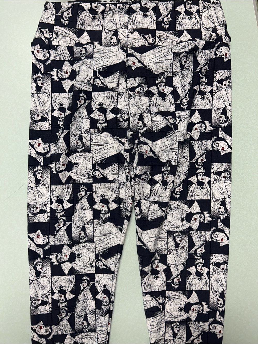 LuLaRoe Black and White Villain Pattern Leggings